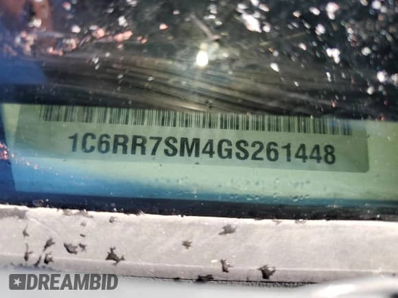 2016 Ram 1500 Tradesman с VIN 1C6RR7SM4GS261448, выставлен на аукционе Copart как лот 82004134 с пробегом Не указан миль и Списание • Salvage title. История ставок и продаж доступна на DreamBid. Изображение 12.