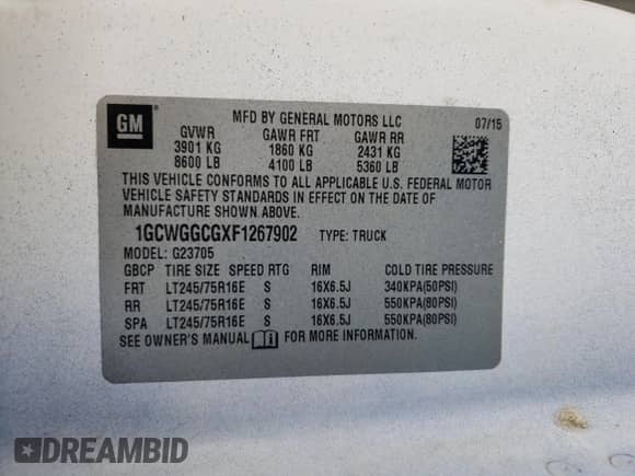 2015 Chevrolet City Express Cargo z VIN 1GCWGGCGXF1267902, wystawiony jako Copart lot #88237865 z przebiegiem 241 830 mil mil oraz Szkoda całkowita • Salvage title. Historia ofert i sprzedaży dostępna na DreamBid. Obrazek 13.