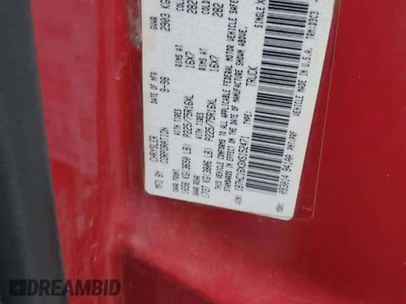 1999 Dodge 1500 с VIN 1B7HC16X3XS152471, выставлен на аукционе Copart как лот 79646204 с пробегом Не указан миль и Чистый • Clean title. История ставок и продаж доступна на DreamBid. Изображение 13.