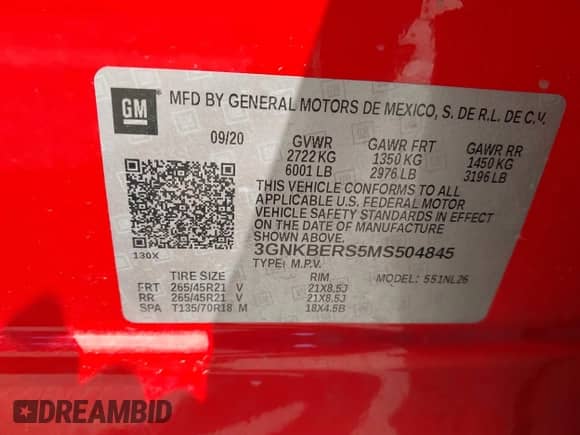 2021 Chevrolet Blazer RS с VIN 3GNKBERS5MS504845, выставлен на аукционе IAAI как лот 43112946 с пробегом 63 441 миль миль и . История ставок и продаж доступна на DreamBid. Изображение 9.