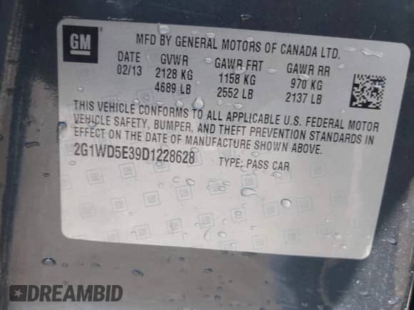 2013 Chevrolet Impala Police с VIN 2G1WD5E39D1228628, выставлен на аукционе IAAI как лот 41560393 с пробегом 173 236 миль миль и . История ставок и продаж доступна на DreamBid. Изображение 9.