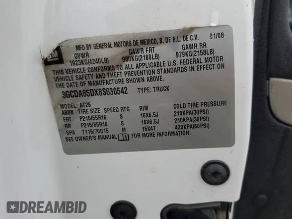 2008 Chevrolet HHR Panel LS with VIN 3GCDA85DX8S630542, listed as a Copart auction lot 66960954 with 99,875 mi miles and Salvage title. Bid and sale history available at DreamBid. Image 13.