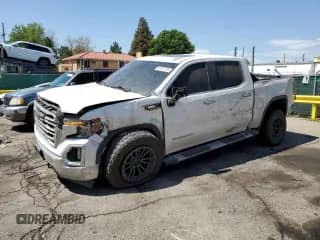 2020 GMC Sierra 1500 SLT with VIN 3GTU9DETXLG431916, listed as a Copart auction lot 62425755 with 67,787 mi miles and Salvage title. Bid and sale history available at DreamBid. Image 1.