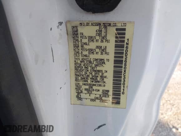 1999 Nissan Frontier XE with VIN 1N6DD26S0XC330110, listed as a IAAI auction lot 41142833 with 108,379 mi miles and . Bid and sale history available at DreamBid. Image 9.