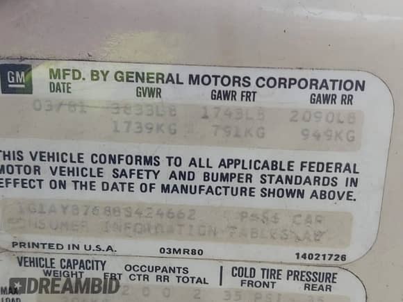 1981 Chevrolet Corvette с VIN 1G1AY8768BS424662, выставлен на аукционе IAAI как лот 41938600 с пробегом 14 026 миль миль и . История ставок и продаж доступна на DreamBid. Изображение 9.