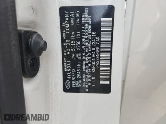 2013 Hyundai Genesis R-Spec z VIN KMHGC4DH4DU234116, wystawiony jako Copart lot #59515975 z przebiegiem 92 647 mil mil oraz Szkoda całkowita • Salvage title. Historia ofert i sprzedaży dostępna na DreamBid. Obrazek 12.