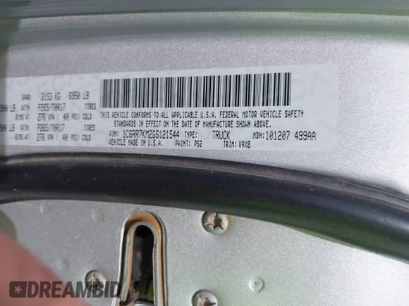 2016 Ram 1500 Tradesman z VIN 1C6RR7KM2GS121544, wystawiony jako IAAI lot #43322819 z przebiegiem 172 458 mil mil oraz . Historia ofert i sprzedaży dostępna na DreamBid. Obrazek 9.