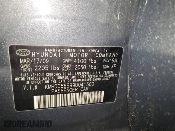 2009 Hyundai Elantra Touring с VIN KMHDC86E99U041500, выставлен на аукционе Copart как лот 65703165 с пробегом 162 161 миль миль и Списание • Salvage title. История ставок и продаж доступна на DreamBid. Изображение 13.