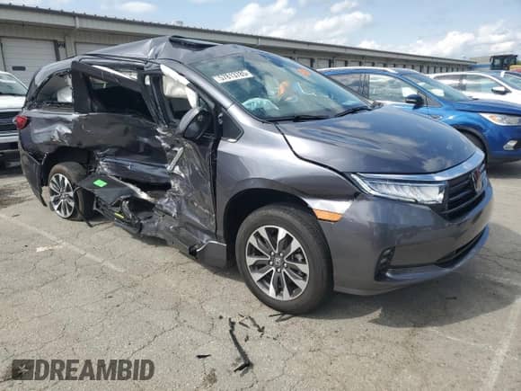 2024 Honda Odyssey EX-L с VIN 5FNRL6H64RB039764, выставлен на аукционе Copart как лот 57813785 с пробегом 5 167 миль миль и Списание • Salvage title. История ставок и продаж доступна на DreamBid. Изображение 4.