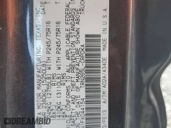 2015 Toyota Tacoma PreRunner with VIN 5TFTX4GN1FX044154, listed as a Copart auction lot 53561005 with 92,502 mi miles and Salvage title. Bid and sale history available at DreamBid. Image 12.