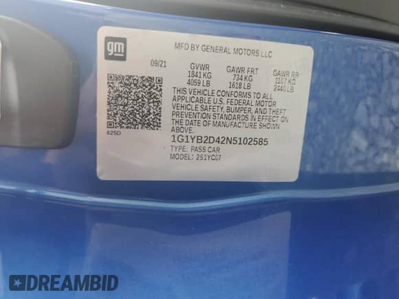 2022 Chevrolet Corvette 2LT с VIN 1G1YB2D42N5102585, выставлен на аукционе Copart как лот 70760764 с пробегом 50 050 миль миль и Списание • Salvage title. История ставок и продаж доступна на DreamBid. Изображение 13.