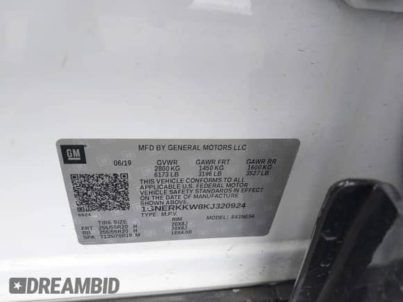 2019 Chevrolet Traverse Premier с VIN 1GNERKKW8KJ320924, выставлен на аукционе IAAI как лот 43300658 с пробегом 119 805 миль миль и . История ставок и продаж доступна на DreamBid. Изображение 9.