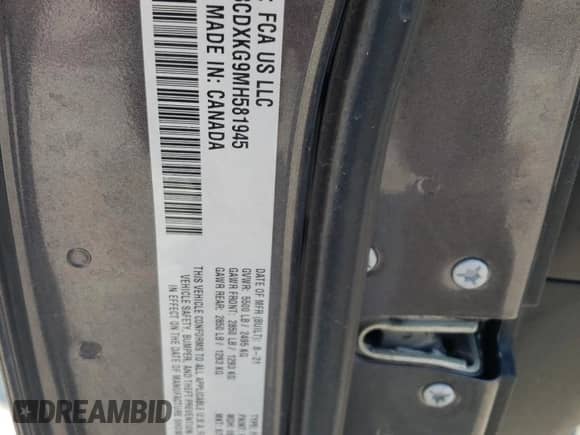 2021 Dodge Charger Police с VIN 2C3CDXKG9MH581945, выставлен на аукционе Copart как лот 67145615 с пробегом 58 454 миль миль и Списание • Salvage title. История ставок и продаж доступна на DreamBid. Изображение 13.