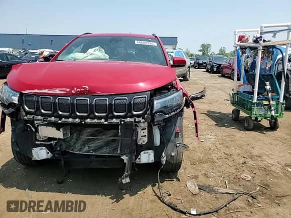 2022 Jeep Compass (RED) Edition with VIN 3C4NJDCB0NT197818, listed as a Copart auction lot 60680995 with 36,828 mi miles and Salvage title. Bid and sale history available at DreamBid. Image 13.