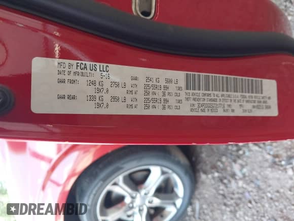 2016 Dodge Journey Crossroad Plus с VIN 3C4PDDGG5GT217716, выставлен на аукционе IAAI как лот 42734729 с пробегом 159 930 миль миль и . История ставок и продаж доступна на DreamBid. Изображение 9.