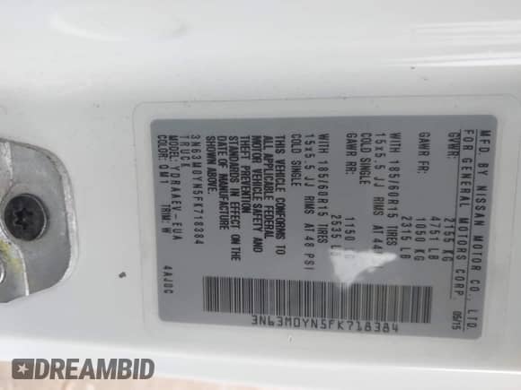 2015 Chevrolet City Express Cargo LS с VIN 3N63M0YN5FK718384, выставлен на аукционе IAAI как лот 43106348 с пробегом 85 382 миль миль и . История ставок и продаж доступна на DreamBid. Изображение 9.