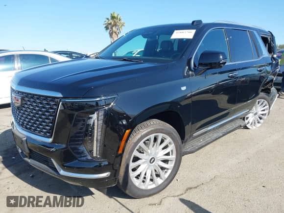 2025 Cadillac Escalade with VIN 1GYS9ARL5SR227081, listed as a IAAI auction lot 42883706 with 4,014 mi miles and . Bid and sale history available at DreamBid. Image 2.