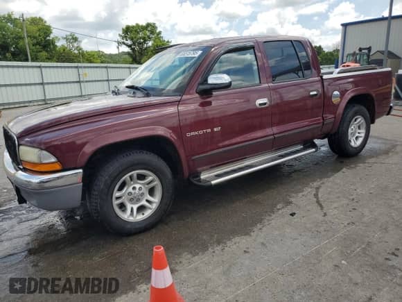 2002 Dodge Dakota SLT with VIN 1B7HL48N42S702413, listed as a Copart auction lot 65515795 with 182,211 mi miles and Salvage title. Bid and sale history available at DreamBid. Image 1.