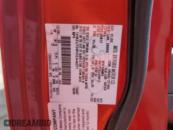 2005 Ford Explorer XLT z VIN 1FMZU73W25ZA46271, wystawiony jako Copart lot #70292774 z przebiegiem 199 550 mil mil oraz Nie do naprawy • Non repairable. Historia ofert i sprzedaży dostępna na DreamBid. Obrazek 13.