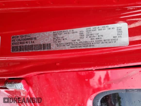 2021 Jeep Wrangler Unlimited Sport с VIN 1C4HJXDN6MW566780, выставлен на аукционе Copart как лот 61600405 с пробегом 83 116 миль миль и Списание • Salvage title. История ставок и продаж доступна на DreamBid. Изображение 13.