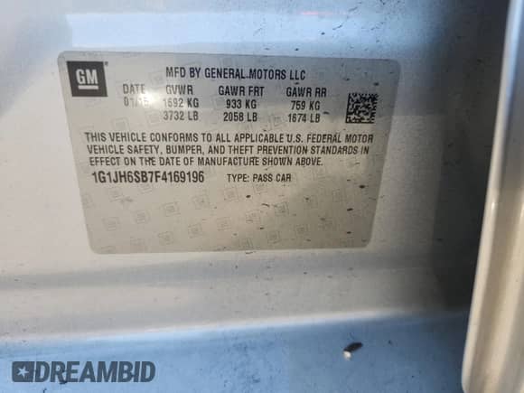 2015 Chevrolet Sonic RS z VIN 1G1JH6SB7F4169196, wystawiony jako Copart lot #62482375 z przebiegiem 140 324 mil mil oraz Szkoda całkowita • Salvage title. Historia ofert i sprzedaży dostępna na DreamBid. Obrazek 12.