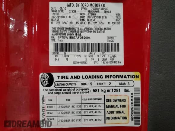 2010 Ford F-150 XL с VIN 1FTEW1E87AFD52094, выставлен на аукционе Copart как лот 82449475 с пробегом 210 159 миль миль и Чистый • Clean title. История ставок и продаж доступна на DreamBid. Изображение 12.