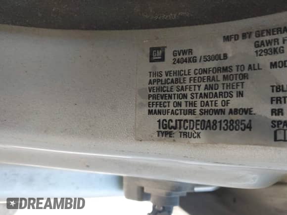 2010 Chevrolet Colorado 1LT z VIN 1GCJTCDE0A8138854, wystawiony jako IAAI lot #43450584 z przebiegiem 275 389 mil mil oraz . Historia ofert i sprzedaży dostępna na DreamBid. Obrazek 9.