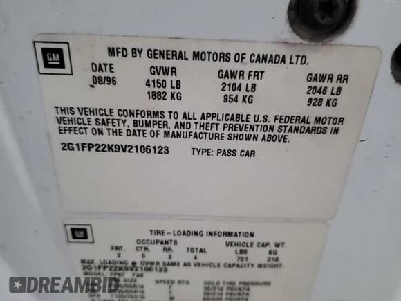 1997 Chevrolet Camaro RS с VIN 2G1FP22K9V2106123, выставлен на аукционе Copart как лот 84503294 с пробегом 168 805 миль миль и Списание • Salvage title. История ставок и продаж доступна на DreamBid. Изображение 12.