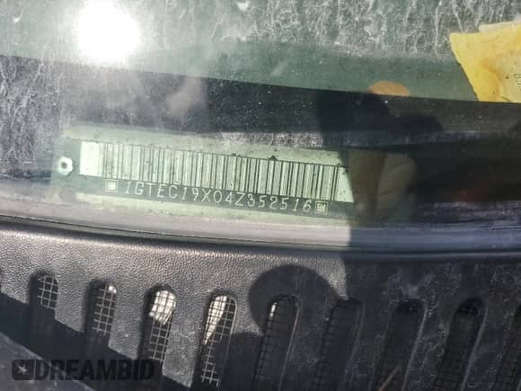 2004 GMC Sierra 1500 with VIN 1GTEC19X04Z352516, listed as a Copart auction lot 85816505 with Not provided miles and Salvage title. Bid and sale history available at DreamBid. Image 12.