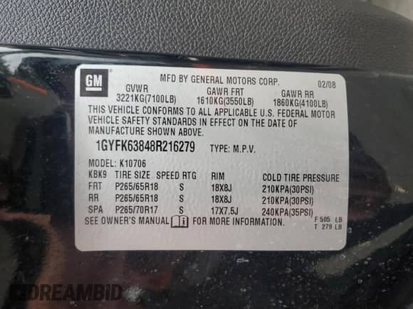 2008 Cadillac Escalade with VIN 1GYFK63848R216279, listed as a Copart auction lot 70913435 with 149,012 mi miles and Salvage title. Bid and sale history available at DreamBid. Image 13.