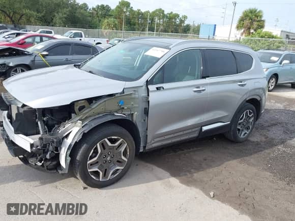 2021 Hyundai Santa Fe Limited with VIN 5NMS44AL2MH344965, listed as a IAAI auction lot 43247706 with 32,452 mi miles and . Bid and sale history available at DreamBid. Image 2.