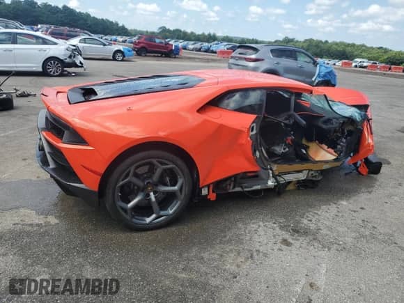 2020 Lamborghini Huracan with VIN ZHWUF4ZF5LLA13094, listed as a Copart auction lot 68469475 with Not provided miles and Salvage title. Bid and sale history available at DreamBid. Image 3.