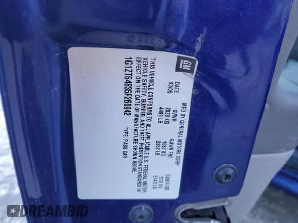 2005 Chevrolet Malibu Maxx LS с VIN 1G1ZT64835F260942, выставлен на аукционе Copart как лот 41788985 с пробегом 136 264 миль миль и Списание • Salvage title. История ставок и продаж доступна на DreamBid. Изображение 12.