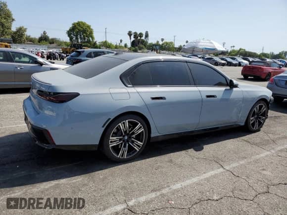 2023 BMW 7 Series 740i with VIN WBA23EH01PCL79436, listed as a Copart auction lot 61793025 with 4,781 mi miles and Salvage title. Bid and sale history available at DreamBid. Image 3.