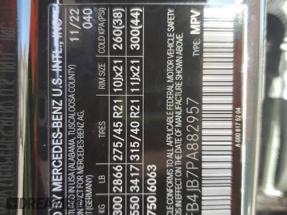 2023 Mercedes-Benz GLE 350 with VIN 4JGFB4JB7PA882957, listed as a Copart auction lot 82615895 with 31,630 mi miles and Clean title. Bid and sale history available at DreamBid. Image 13.