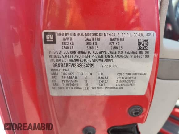 2011 Chevrolet HHR 1LT z VIN 3GNBABFW3BS634239, wystawiony jako Copart lot #81025605 z przebiegiem 182 467 mil mil oraz Szkoda całkowita • Salvage title. Historia ofert i sprzedaży dostępna na DreamBid. Obrazek 13.