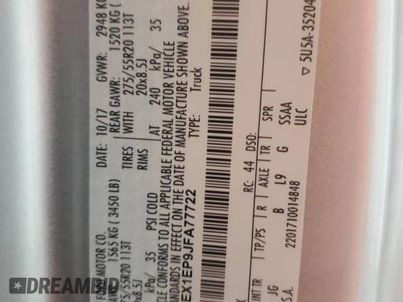 2018 Ford F-150 XL с VIN 1FTEX1EP9JFA77722, выставлен на аукционе Copart как лот 84804125 с пробегом 129 745 миль миль и Списание • Salvage title. История ставок и продаж доступна на DreamBid. Изображение 12.