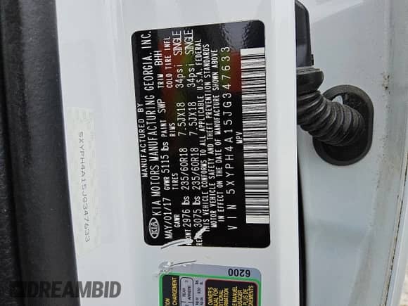 2018 Kia Sorento EX with VIN 5XYPH4A15JG347633, listed as a Copart auction lot 47610425 with 132,654 mi miles and Clean title. Bid and sale history available at DreamBid. Image 13.