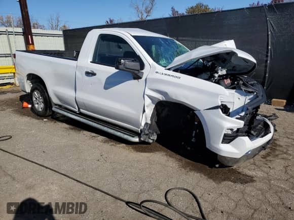 2024 Chevrolet Silverado 1500 Work Truck with VIN 3GCNAAED7RG374005, listed as a Copart auction lot 90143505 with Not provided miles and Salvage title. Bid and sale history available at DreamBid. Image 4.