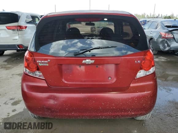 2008 Chevrolet Aveo LS with VIN KL1TD66698B189531, listed as a Copart auction lot 66633775 with 179,158 mi miles and Salvage title. Bid and sale history available at DreamBid. Image 6.