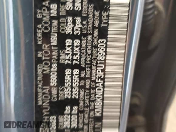 2023 Hyundai Ioniq 5 SEL z VIN KM8KNDAF3PU189603, wystawiony jako Copart lot #82129955 z przebiegiem 32 261 mil mil oraz Szkoda całkowita • Salvage title. Historia ofert i sprzedaży dostępna na DreamBid. Obrazek 13.