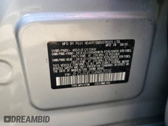 2016 Subaru Forester XT Touring z VIN JF2SJGVC1GH462016, wystawiony jako Copart lot #71012475 z przebiegiem 125 631 mil mil oraz Szkoda całkowita • Salvage title. Historia ofert i sprzedaży dostępna na DreamBid. Obrazek 12.