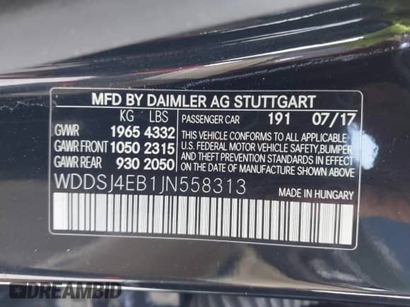 2018 Mercedes-Benz CLA 250 с VIN WDDSJ4EB1JN558313, выставлен на аукционе IAAI как лот 43287013 с пробегом 117 469 миль миль и . История ставок и продаж доступна на DreamBid. Изображение 9.