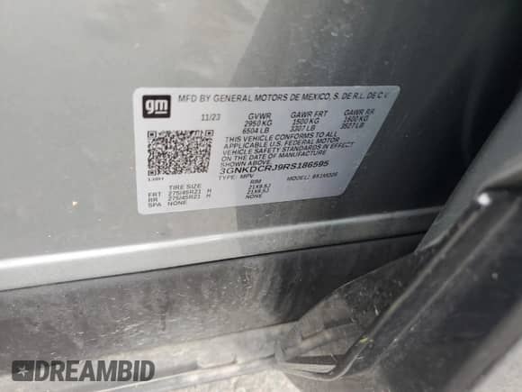 2024 Chevrolet Blazer EV eAWD RS z VIN 3GNKDCRJ9RS186595, wystawiony jako Copart lot #56853035 z przebiegiem Nie podano mil oraz Szkoda całkowita • Salvage title. Historia ofert i sprzedaży dostępna na DreamBid. Obrazek 13.