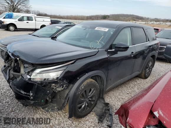 2022 Nissan Pathfinder S with VIN 5N1DR3AC5NC212542, listed as a Copart auction lot 48945195 with 34,713 mi miles and Salvage title. Bid and sale history available at DreamBid. Image 1.