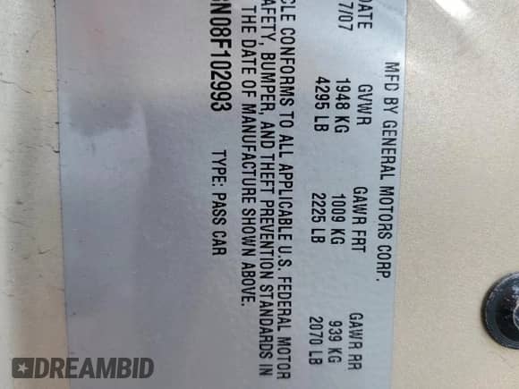 2008 Chevrolet Malibu Classic LT с VIN 1G1ZT58N08F102993, выставлен на аукционе Copart как лот 43116115 с пробегом 139 950 миль миль и Списание • Salvage title. История ставок и продаж доступна на DreamBid. Изображение 12.