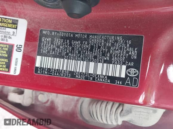2016 Toyota Corolla L с VIN 2T1BURHE1GC730016, выставлен на аукционе IAAI как лот 43285946 с пробегом 99 419 миль миль и . История ставок и продаж доступна на DreamBid. Изображение 9.