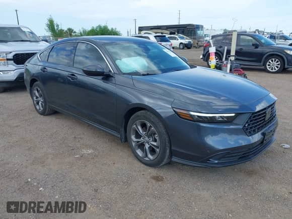 2024 Honda Accord EX с VIN 1HGCY1F39RA053706, выставлен на аукционе IAAI как лот 43137094 с пробегом 7 359 миль миль и . История ставок и продаж доступна на DreamBid. Изображение 1.