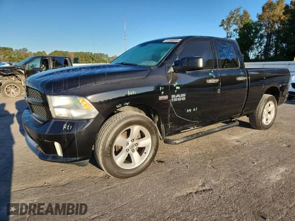 2014 Ram 1500 Express with VIN 1C6RR6FT3ES364529, listed as a Copart auction lot 81998885 with 208,389 mi miles and Salvage title. Bid and sale history available at DreamBid. Image 1.