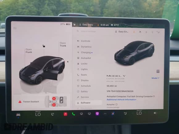 2022 Tesla Model Y Long Range z VIN 7SAYGDEE9NA018029, wystawiony jako IAAI lot #43211378 z przebiegiem 59 492 mil mil oraz . Historia ofert i sprzedaży dostępna na DreamBid. Obrazek 7.